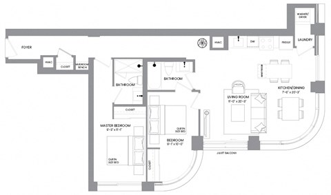 a floor plan of a room with a lot of furniture and a plan of floor